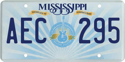 MS license plate AEC295