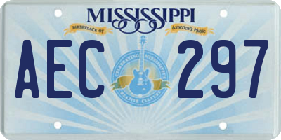 MS license plate AEC297