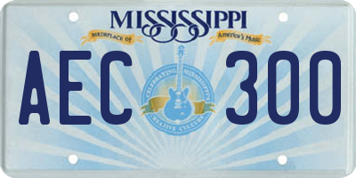 MS license plate AEC300
