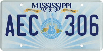 MS license plate AEC306