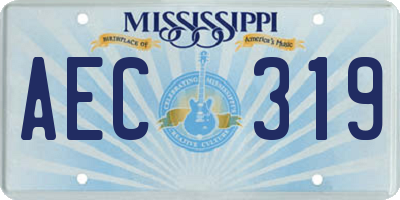 MS license plate AEC319