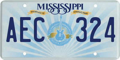 MS license plate AEC324