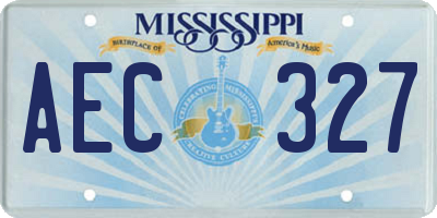 MS license plate AEC327