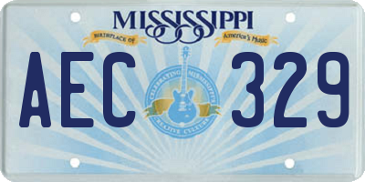 MS license plate AEC329
