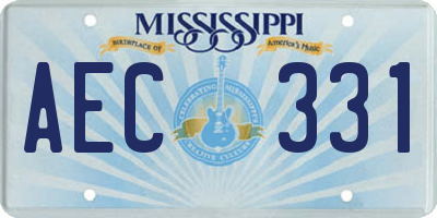 MS license plate AEC331