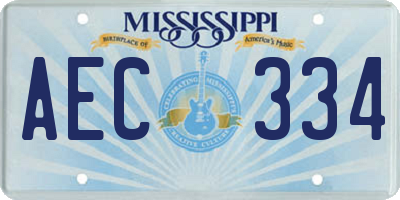 MS license plate AEC334