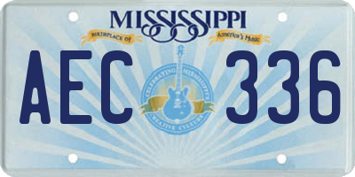 MS license plate AEC336