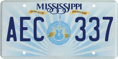 MS license plate AEC337