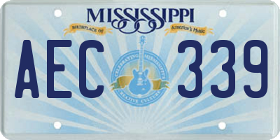 MS license plate AEC339