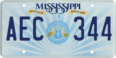 MS license plate AEC344