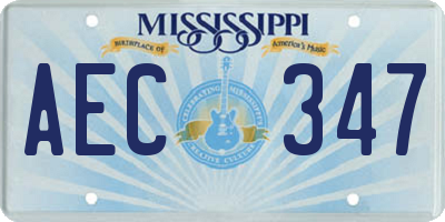MS license plate AEC347