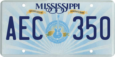 MS license plate AEC350
