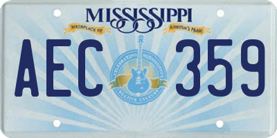 MS license plate AEC359
