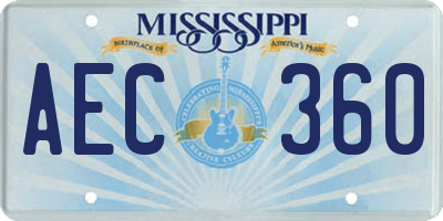 MS license plate AEC360