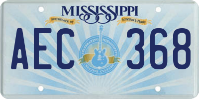 MS license plate AEC368