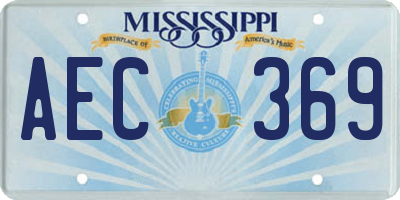 MS license plate AEC369