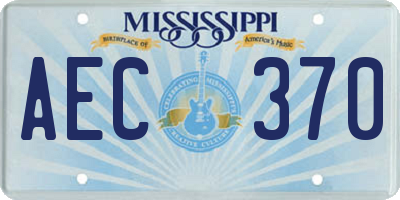 MS license plate AEC370
