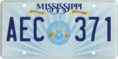 MS license plate AEC371