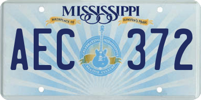 MS license plate AEC372