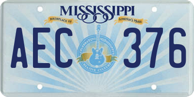 MS license plate AEC376