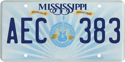 MS license plate AEC383