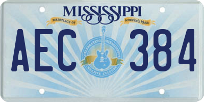 MS license plate AEC384