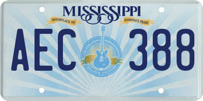 MS license plate AEC388
