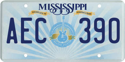 MS license plate AEC390