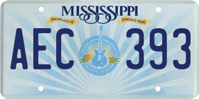MS license plate AEC393