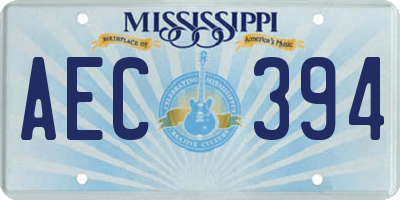 MS license plate AEC394