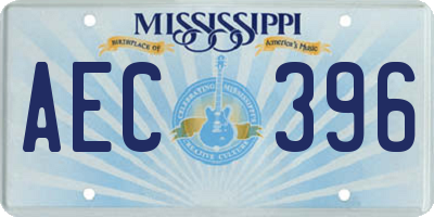 MS license plate AEC396