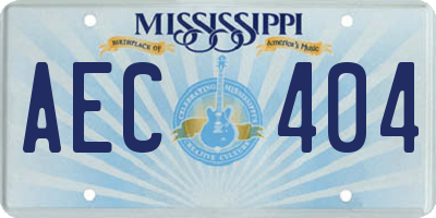 MS license plate AEC404
