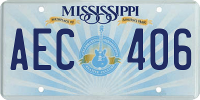 MS license plate AEC406