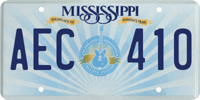 MS license plate AEC410