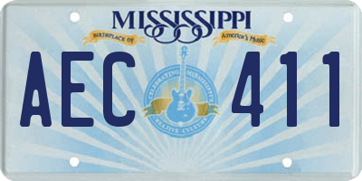 MS license plate AEC411