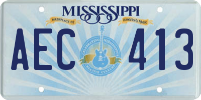 MS license plate AEC413