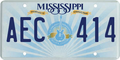 MS license plate AEC414
