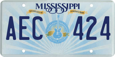 MS license plate AEC424