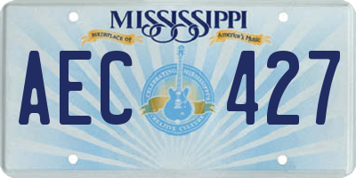 MS license plate AEC427