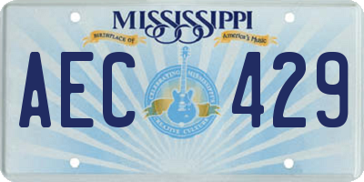 MS license plate AEC429