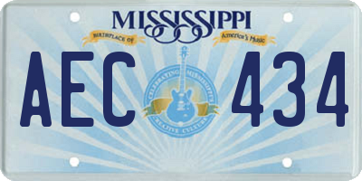 MS license plate AEC434