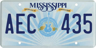 MS license plate AEC435