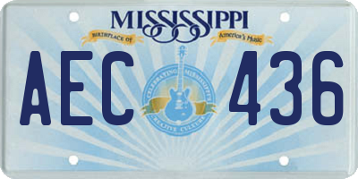MS license plate AEC436