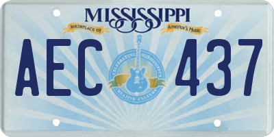 MS license plate AEC437