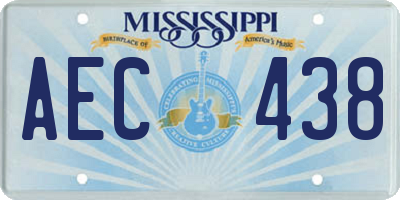 MS license plate AEC438