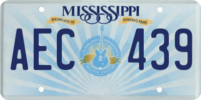 MS license plate AEC439