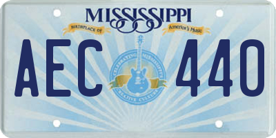 MS license plate AEC440