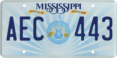 MS license plate AEC443