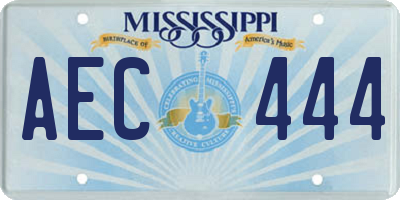 MS license plate AEC444
