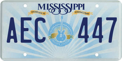 MS license plate AEC447